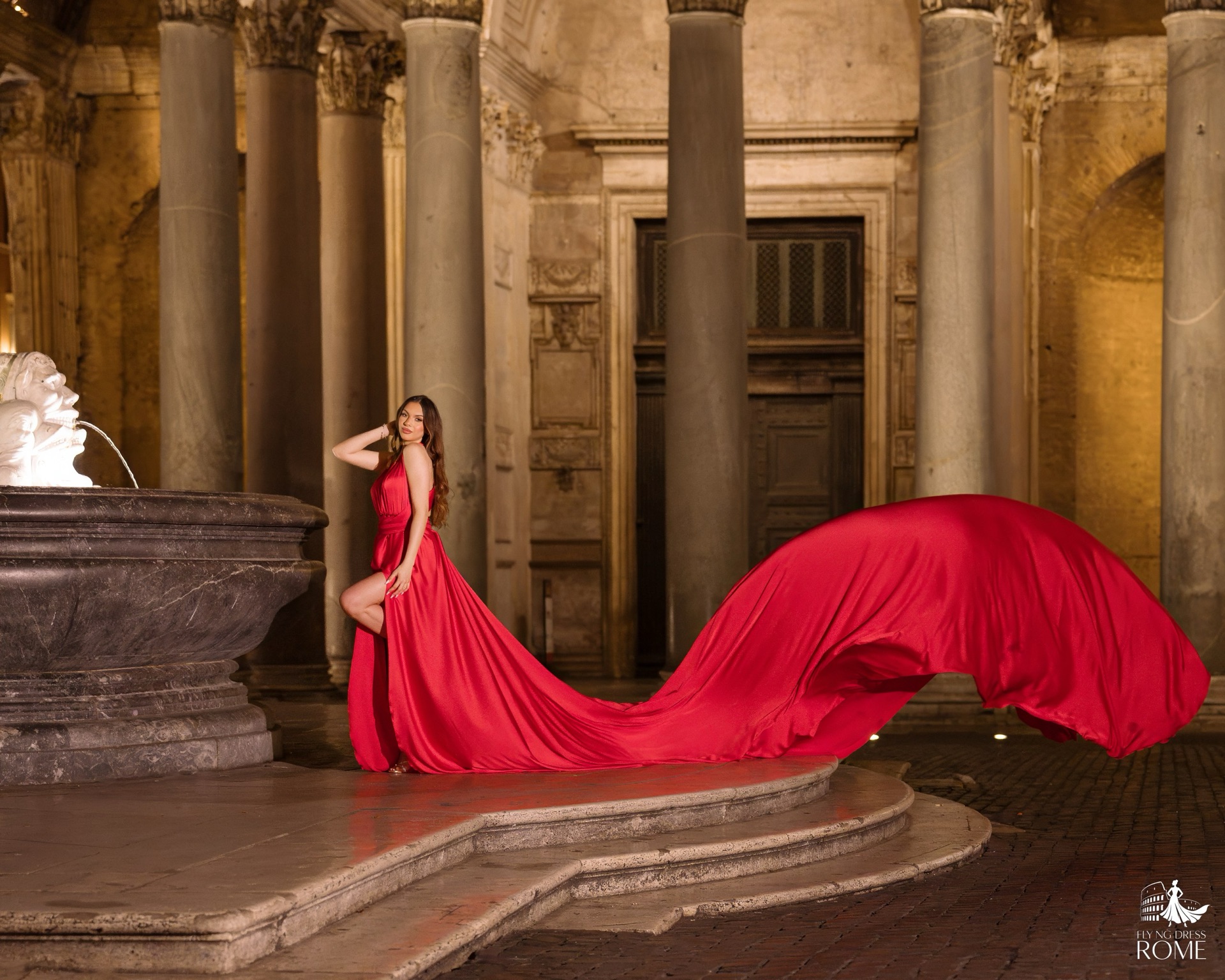 Servizio fotografico flying dress a Pantheon, Roma